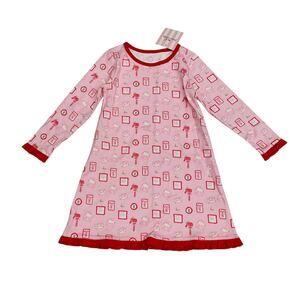 NWT James & Lottie Size 3T Letters to Santa Lounge Gown in Pink